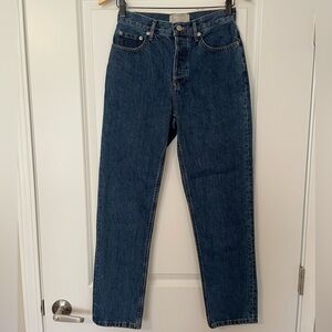 Everlane The 90’s Cheeky Jean Dark Blue Straight Leg button fly Jeans